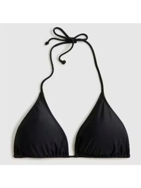 J. Crew Other - J. Crew Perfect String Teardrop Unpadded Bikini Top Black CA792 3X NEW Triangle